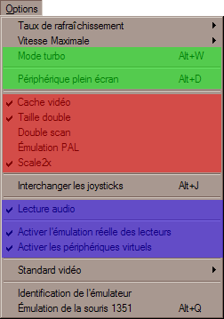 Tuto WinVICE - menu options